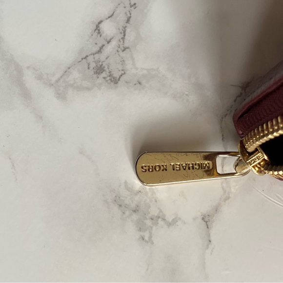 Michael Kors Zip Around Burgundy Leather Wallet - Picture 10 of 13